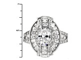 Cubic Zirconia Rhodium Over Sterling Silver Ring 4.71ctw (2.85ctw DEW)