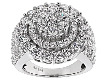 Picture of Cubic Zirconia Silver Ring 7.90ctw (4.37ctw DEW)