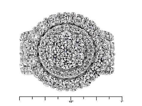 Cubic Zirconia Silver Ring 7.90ctw (4.37ctw DEW)