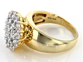 Cubic Zirconia 18k Yellow Gold Over Silver Ring 3.80ctw (2.09ctw DEW)