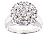White Cubic Zirconia Rhodium Over Sterling Silver Ring 3.80ctw