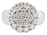 White Cubic Zirconia Rhodium Over Sterling Silver Ring 3.80ctw