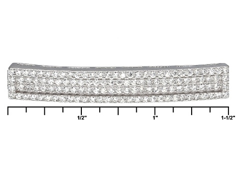 White Cubic Zirconia Rhodium Over Sterling Silver Adjustable Bracelet 3.34ctw