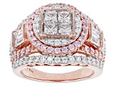 Cubic Zirconia 18k Rose Gold Over Silver Ring 4.91ctw (2.71ctw DEW)