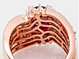 Lab Created Ruby And White Cubic Zirconia 18k Rose Gold Over Silver Ring 4.66ctw