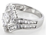 White Cubic Zirconia Rhodium Over Silver Ring 2.38ctw