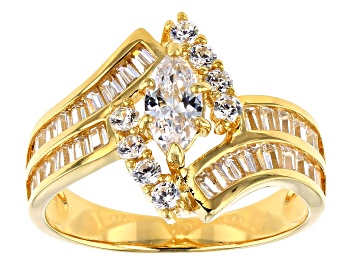 Picture of White Cubic Zirconia 18k Yellow Gold Over Silver Ring 2.38ctw