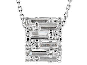 White Cubic Zirconia Rhodium Over Silver Pendant With Chain 3.50ctw