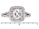 White And Pink Cubic Zirconia Rhodium Over Sterling Silver Ring 2.64ctw (1.73ctw DEW)