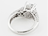 Cubic Zirconia Rhodium Over Sterling Silver Ring 7.68ctw (4.64ctw DEW)