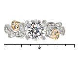 White Cubic Zirconia Rhodium And 14k Yellow Gold Over Silver Ring 2.43ctw