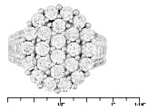 Cubic Zirconia Rhodium Over Sterling Silver Ring 7.28ctw (3.32ctw DEW)