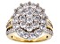 White Cubic Zirconia 18k Yellow Gold Over Sterling Silver Ring 7.28ctw