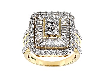Cubic Zirconia 18k Yellow Gold Over Silver Ring 3.80ctw (2.09ctw 