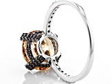 White, Brown, And Mocha Cubic Zirconia Rhodium Over Sterling Silver Ring 7.72ctw