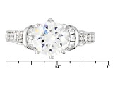 White Cubic Zirconia Rhodium Over Sterling Silver Ring 2.63ctw