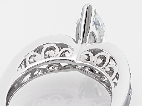 White Cubic Zirconia Rhodium Over Sterling Silver Ring 3.89ctw