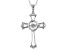 White Cubic Zirconia Rhodium Over Sterling Silver "Dancing Bella" Cross Pendant With Chain .45ctw