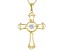 White Cubic Zirconia 18k Yellow Gold Over Silver "Dancing Bella" Cross Pendant With Chain .45ctw