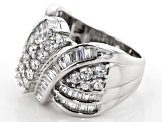 Cubic Zirconia Rhodium Over Sterling Silver Ring 4.80ctw (3.14ctw DEW)