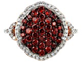 Red And White Cubic Zirconia 18k Rose Gold Over Silver Ring 3.74ctw (1.47ctw DEW)