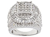Cubic Zirconia Rhodium Over Sterling Silver Ring 8.30ctw (5.57ctw DEW)