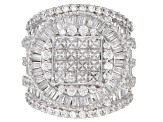 Cubic Zirconia Rhodium Over Sterling Silver Ring 8.30ctw (5.57ctw DEW)