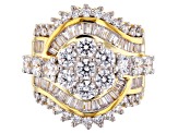 White Cubic Zirconia 18k Yellow Gold Over Silver 6.77ctw (4.71ctw DEW)