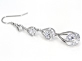White Cubic Zirconia Rhodium Over Sterling Silver Earrings 20.20ctw
