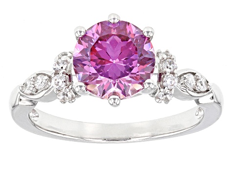 Purple And White Zirconia From Swarovski ® Rhodium Over Silver Ring 3.73ctw - BJQ836 - Vimarsana News