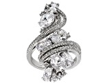 White Cubic Zirconia Rhodium Over Sterling Silver Ring 7.99ctw