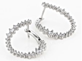 White Cubic Zirconia Rhodium Over Sterling Silver Earrings 2.45ctw