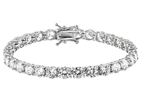 White Cubic Zirconia Rhodium Over Sterling Silver Bracelet 27.65ctw