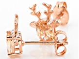 Champagne Cubic Zirconia 18k Rose Gold Over Sterling Silver Earings 1.20ctw