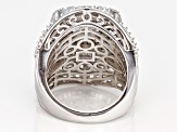 White Cubic Zirconia Rhodium Over Sterling Silver Ring 9.60ctw