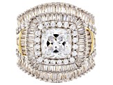 White Cubic Zirconia 18K Yellow Gold Over Sterling Silver Ring 9.60ctw