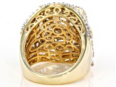 White Cubic Zirconia 18K Yellow Gold Over Sterling Silver Ring 9.60ctw