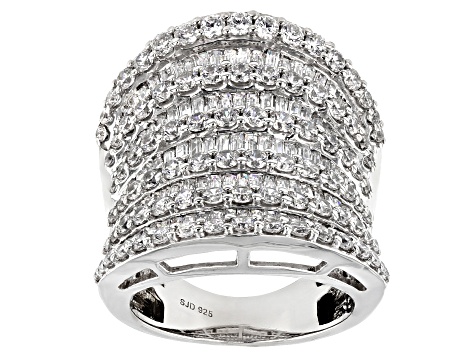 White Cubic Zirconia Rhodium Over Sterling Silver Ring 7.70ctw 