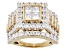 White Cubic Zirconia 18k Yellow Gold Over Sterling Silver Ring 5.33ctw