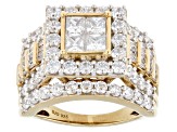 White Cubic Zirconia 18k Yellow Gold Over Sterling Silver Ring 5.33ctw