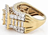 White Cubic Zirconia 18k Yellow Gold Over Sterling Silver Ring 5.33ctw