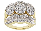 White Cubic Zirconia 18k Yellow Gold Over Sterling Silver Ring 3.40ctw