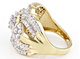 White Cubic Zirconia 18k Yellow Gold Over Sterling Silver Ring 3.40ctw