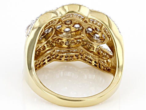 White Cubic Zirconia 18k Yellow Gold Over Sterling Silver