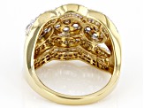 White Cubic Zirconia 18k Yellow Gold Over Sterling Silver Ring 3.40ctw