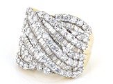 White Cubic Zirconia 18k Yellow Gold Over Sterling Silver Ring 6.00ctw