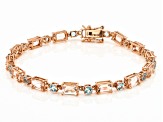 Pink Morganite 10k Rose Gold Tennis Bracelet 6.42ctw