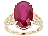Red Mahaleo(R) Ruby 14k Yellow Gold Ring 8.74ctw