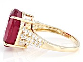 Red Mahaleo(R) Ruby 14k Yellow Gold Ring 8.74ctw