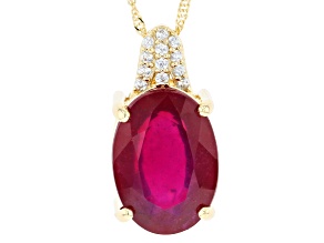 Red Mahaleo® Ruby 14k Yellow Gold Pendant With Chain 8.56ctw